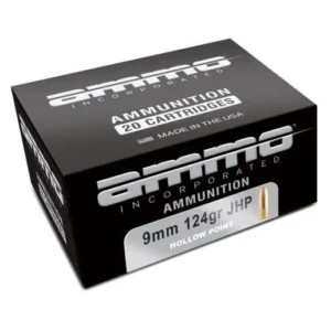 Ammo Inc 9mm 124 Gr Jacketed Hollow Point 20rd Box