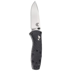 Benchmade Barrage AXIS-Assisted Folding Knife 3.6" M390 Satin Plain Blade Black G10 and Aluminum Handles
