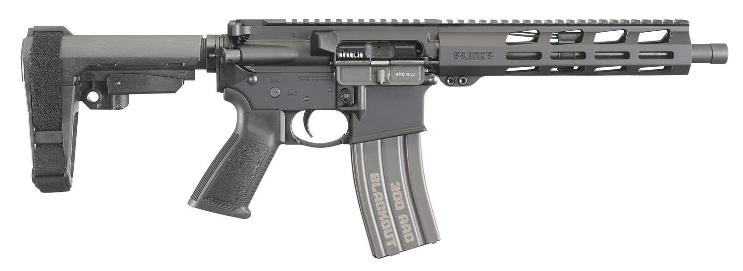 Ruger AR-556 Pistol .300 AAC Blackout 30rd 10.5" Semi-Automatic w/ SB Tactical SBA3 Stabilizing Brace 8572