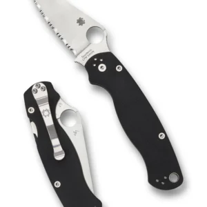 Spyderco Paramilitary 2 Folding Knife 3.42" S30V Satin Plain Blade, Black G10 Handles