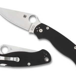 Spyderco Paramilitary 2 Folding Knife 3.42" S30V Satin Plain Blade, Black G10 Handles