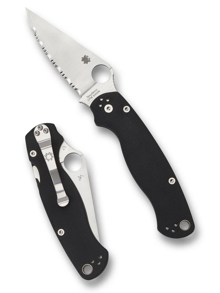 Spyderco Paramilitary 2 Folding Knife 3-7/16" S30V Black Blade, Black G10 Handles