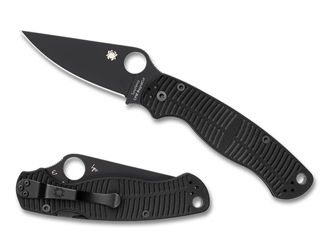 Spyderco Paramilitary 2 Folding Knife 3-7/16" S30V Black Blade, Black G10 Handles