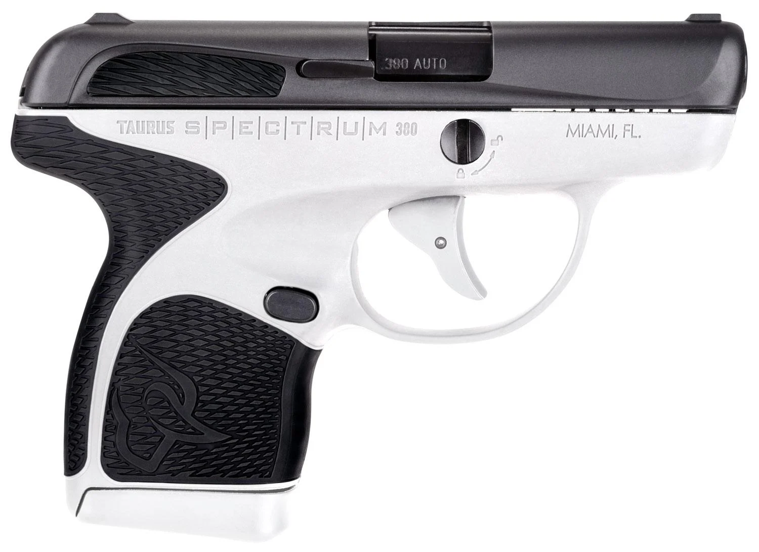 Taurus Spectrum .380 Auto White/Black Pistol with Gray Grips