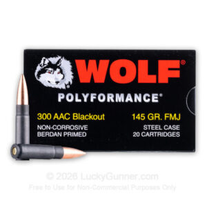 Wolf 300 AAC Blackout 145 Grain FMJ 20 Rounds